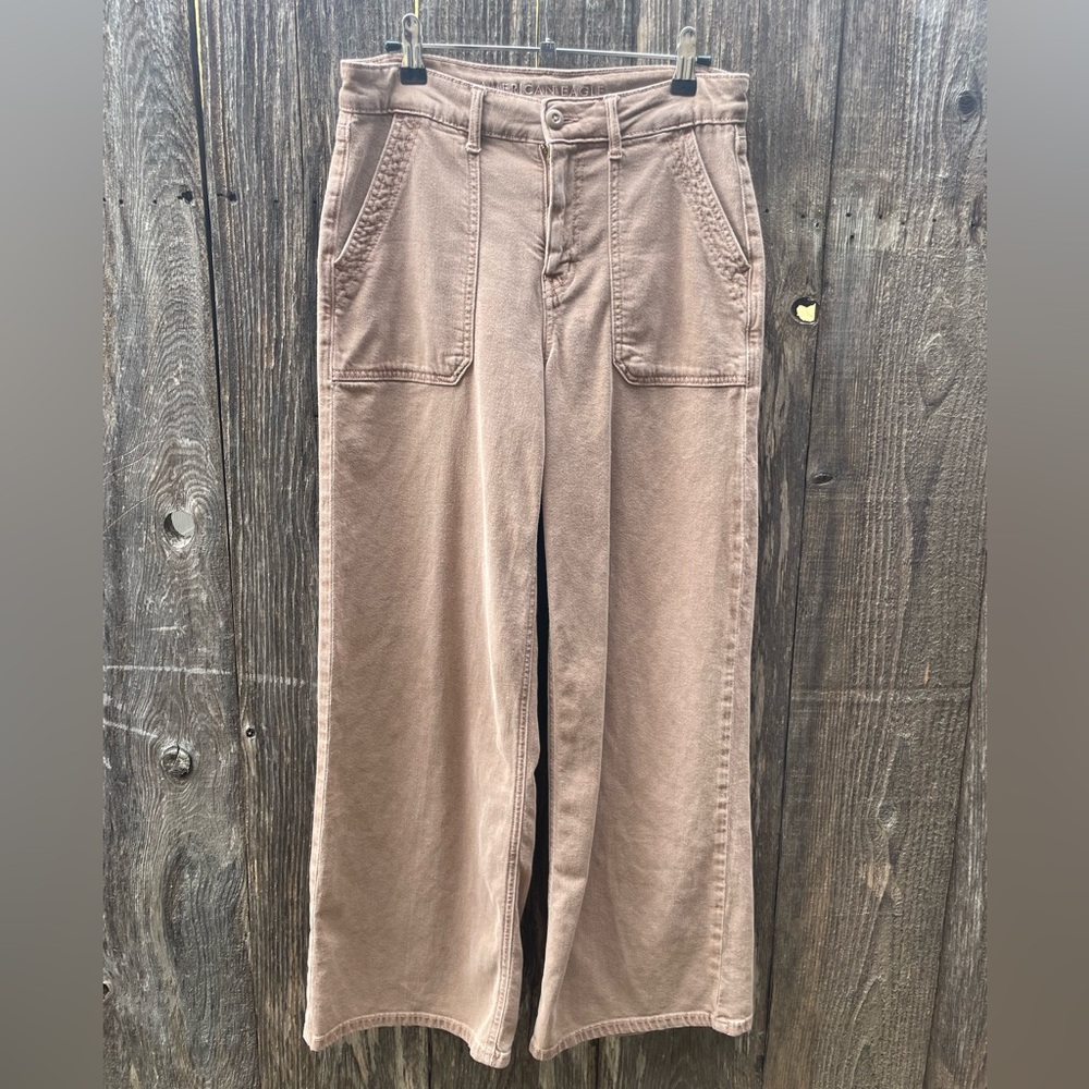 American Eagle Outfitters Tan Wide Leg Pants Size Small
